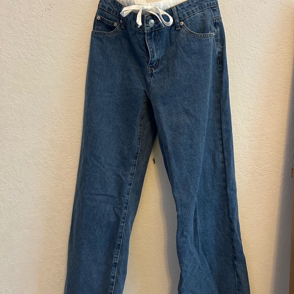Edikted Blue Denim with White Accents
